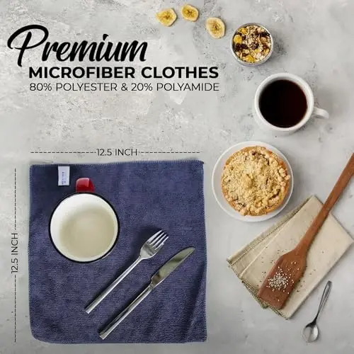 Microfiber Cleaning Cloth - Pack of 12 (12.5