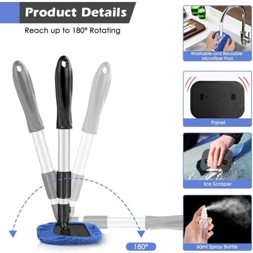 Microfiber Cleaning Cloths, Car Cleaning Supplies Microfiber Towels, Car Wash Kit, Automotive Cleaners Windshield Glass Cleaning Tool, Cleaner for Car Window, for Gifts - ASTROAI (1)