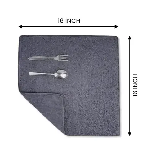 Microfiber Cleaning Cloths Rags Towels for Home Kitchen Cars Bikes Computers. Machine Washable, Lint-Free, Reuseable 16