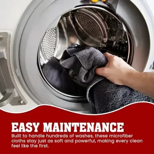 Microfiber Cleaning Cloths Rags Towels for Home Kitchen Cars Bikes Computers. Machine Washable, Lint-Free, Reuseable 16