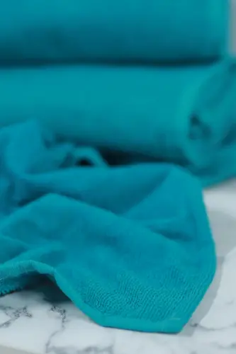 Microfiber Hair Towel 50x90 cm, 4-Piece Set-Green, Non-Dye Absorbent, For Hairdressers - 6