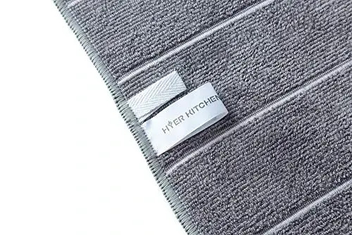 Microfiber Kitchen Towels - Super Absorbent, Soft and Solid Color Dish Towels, 8 Pack (Stripe Designed Blue and White Colors), 26 x 18 Inch - 4