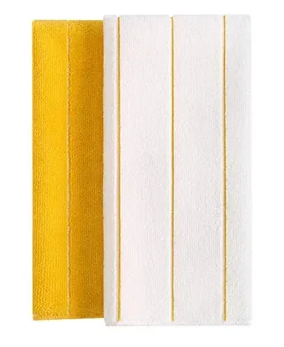 Microfiber oshxona sochiqlari - juda yaxshi shimuvchi, yumshoq va bir xil rangli idish sochiqlari, 8 dona (yo'l-yo'l sariq va oq ranglar), 26 x 18 dyuym (sariq) - 2