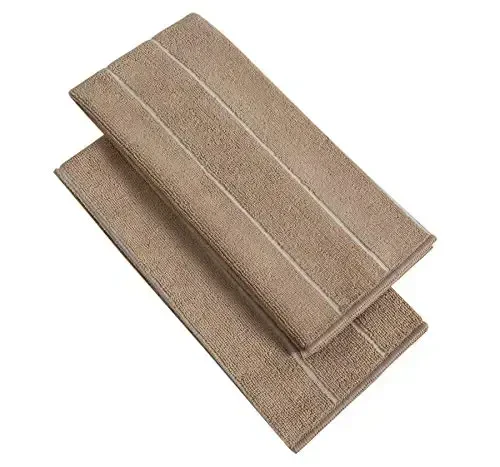 Microfiber oshxona sochiqlari - Super changal, yumshoq va to'q rangli idish sochiqlari, 8 dona ( полосали Браун и Белый цветлар), 26 x 18 дюйм - 3