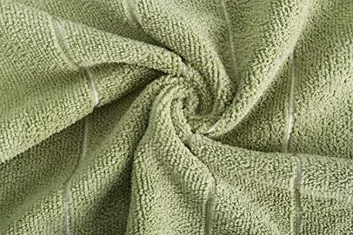 Microfiber oshxona sochiqlari - Super changni yutuvchi, yumshoq va to'q rangli idish sochiqlari, 8 dona (yo'l-yo'l naqshli to'q yashil va oq ranglar), 26 x 18 dyuym - 3