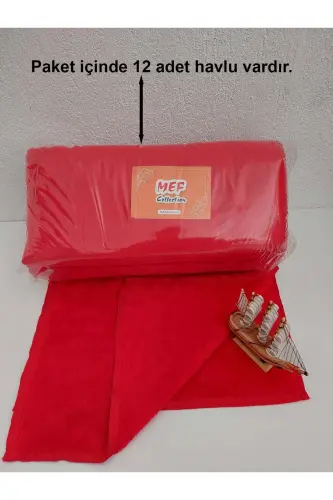 Microfiber Towel Colorfast Towel Hairdresser Towel Red 50x90 Cm 12 Pcs-Red - 6