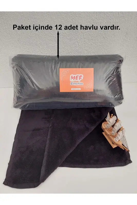 Microfiber Towel Non-staining Towel Hairdresser Towel Black 50x90 Cm 12 Pcs - 6