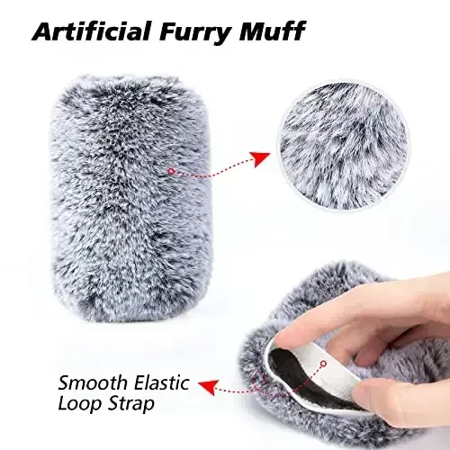 Microphone Windscreen Pop Filter Compatible with HyperX QuadCast - Mic Foam Cover with Furry Windscreen Muff for HyperX QuadCast S，QuadCast S White (2 Pack) - 5