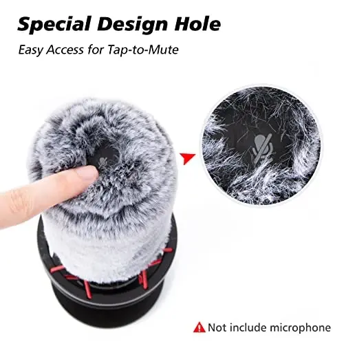Microphone Windscreen Pop Filter Compatible with HyperX QuadCast - Mic Foam Cover with Furry Windscreen Muff for HyperX QuadCast S，QuadCast S White (2 Pack) - 4