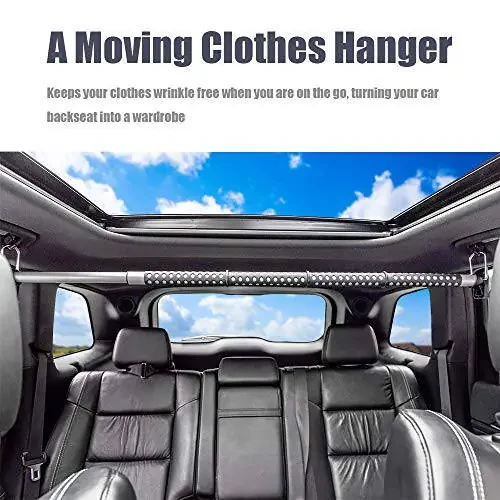 MICTUNING Avtomobil Kiyim Ilgichi Panjarasi 36 dan 65 dyuymgacha kengaytiruvchi Tortiladigan Transport vositasi Mato Rafti Ilgichi novda Avtomobil yuk mashinasi RV SUV Yo'l sayohati uchun - Palto Ilgichi 60 funtgacha ko'taradi - 2