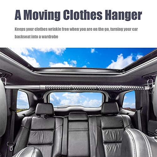 MICTUNING Car Clothes Hanger Bar Expandable 36 to 65 inches Retractable Vehicle Cloth Rack Hanger Rod for Car Truck RV SUV Road Travel - Coat Hanger Hold up to 60lbs - MICTUNING (1)