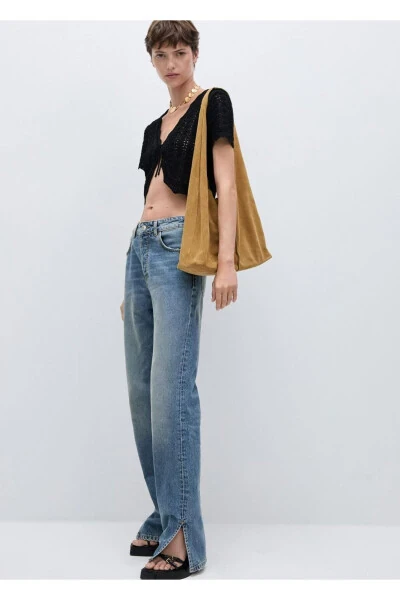Mid-rise distressed straight leg jeans - MANGO