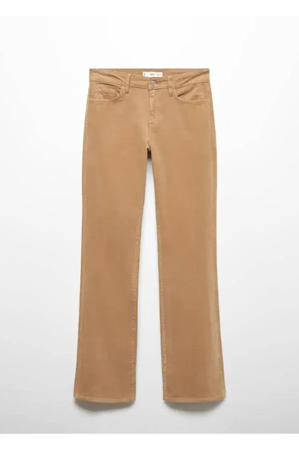 Mid-Rise Drawstring Velvet Pants - 3