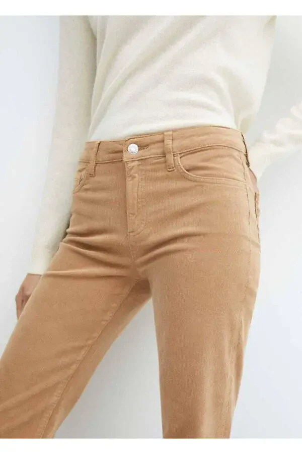 Mid-Rise Drawstring Velvet Pants - 6