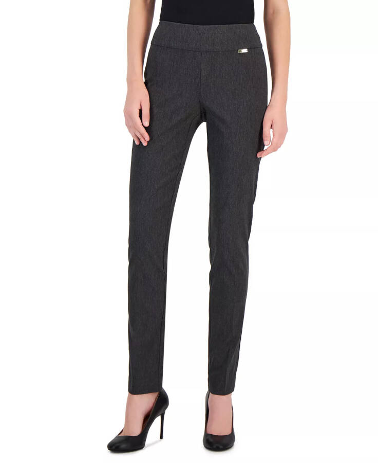 Mid-Rise Petite Tummy-Control Skinny Pants, Petite & Petite Short, Created for Modazone Dark Heather Grey - 1