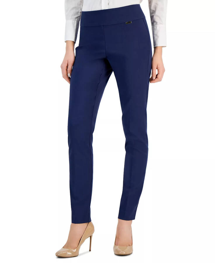 Mid-Rise Petite Tummy-Control Skinny Pants, Petite & Petite Short, Created for Modazone Indigo Sea - 1