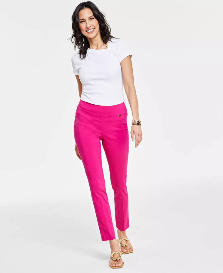 Mid-Rise Petite Tummy-Control Skinny Pants, Petite & Petite Short, Created for Modazone Pink Dragonfruit - 1