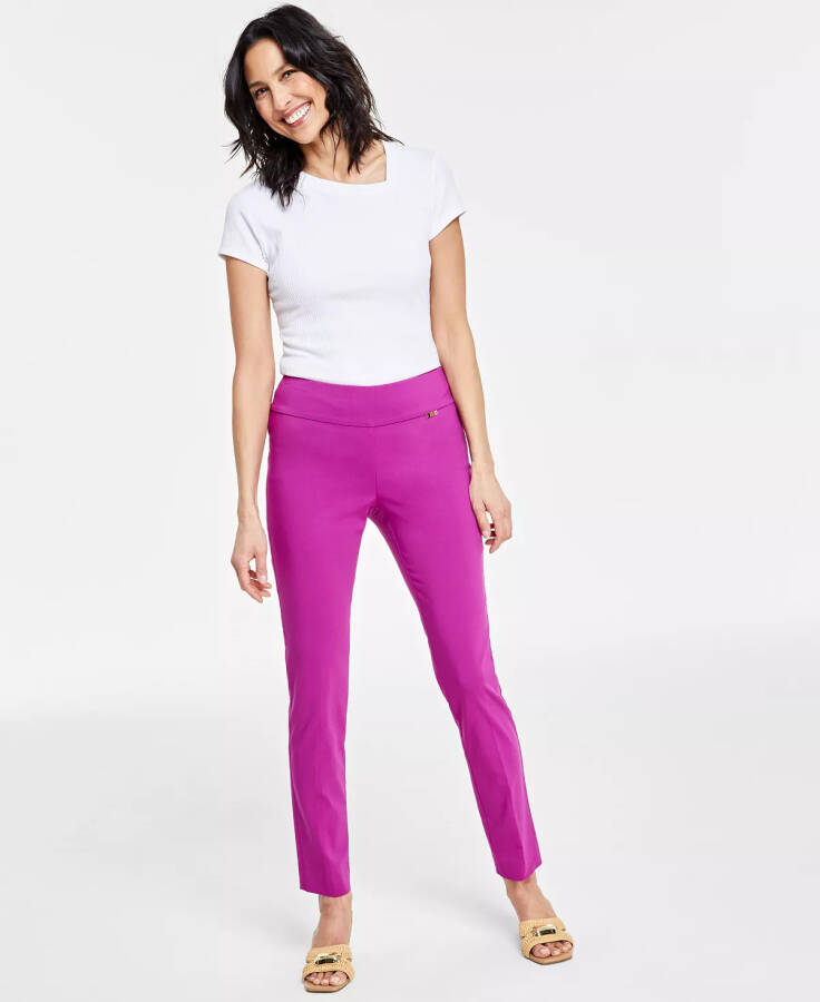 Mid-Rise Petite Tummy-Control Skinny Pants, Petite & Petite Short, Created for Modazone Violet Orchid - 1