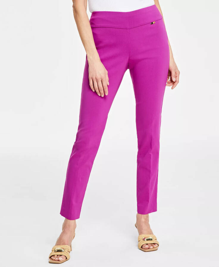 Mid-Rise Petite Tummy-Control Skinny Pants, Petite & Petite Short, Created for Modazone Violet Orchid - 3