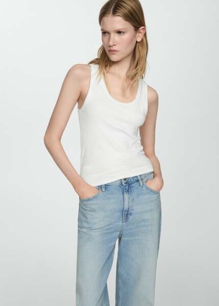 Mid-rise, straight leg jeans - 14