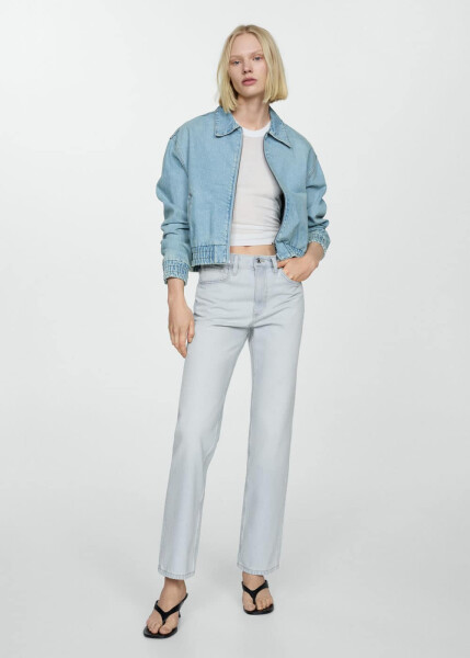 Mid-rise, straight leg jeans - 14