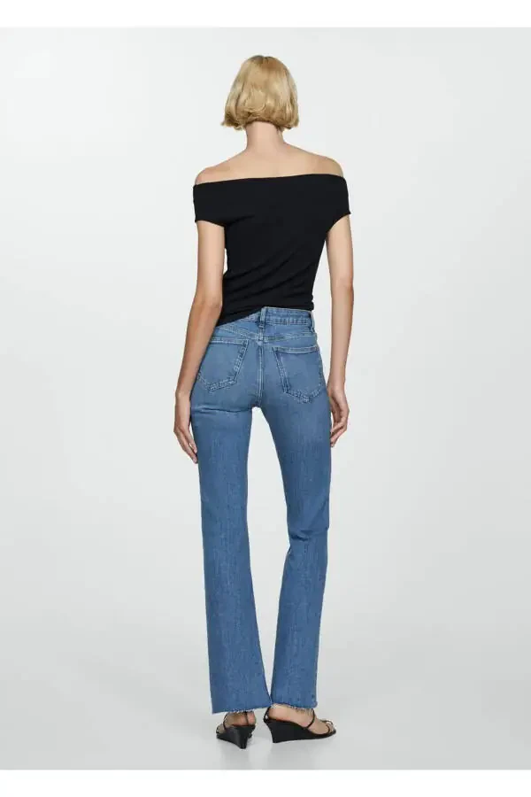 Mid Waist Flare Jean - 4