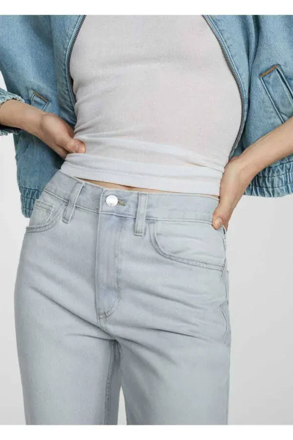Mid waist regular fit jeans - 7