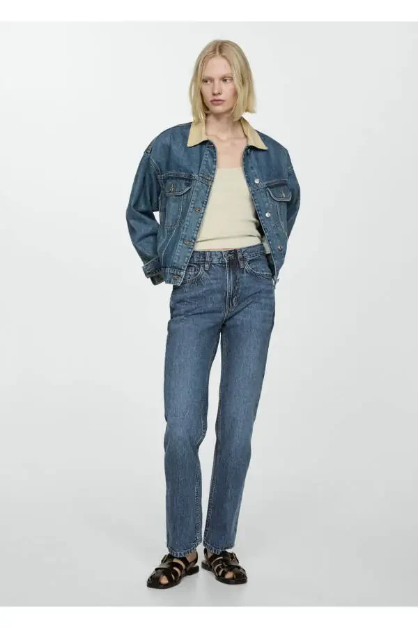 Mid waist straight cut jeans - 5