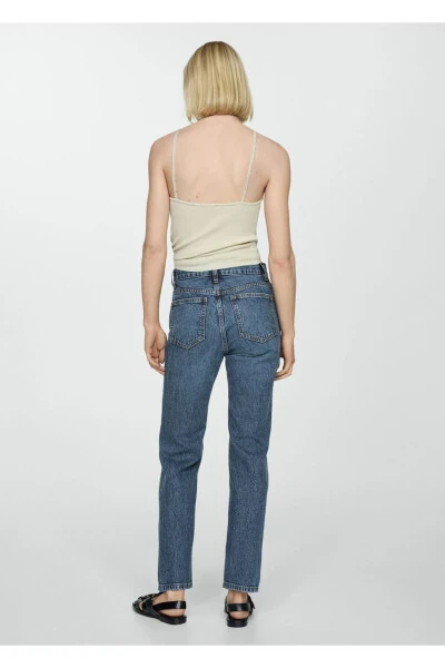 Mid waist straight cut jeans - 7