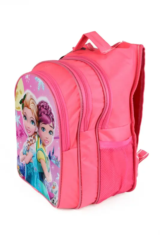 Middle School Elementary School Bag And Lunch Box 3 Pocket Padded Dual Princess Pink-Pink - 3