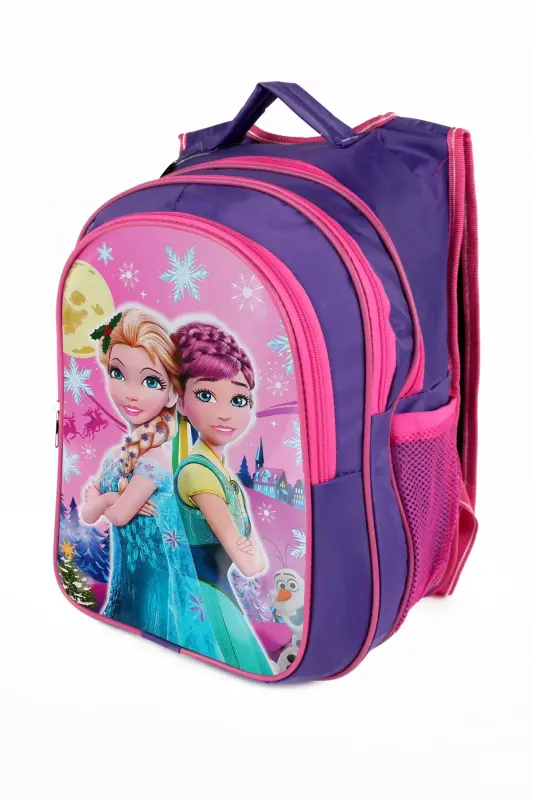 Middle School Primary School Bag and Lunch Box 3 Pocket Padded Set Princess Purple-Purple - 4