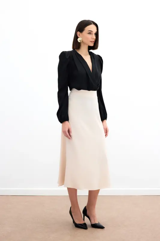 Midi Boy Saten Etek - Bej-BEJ - 4