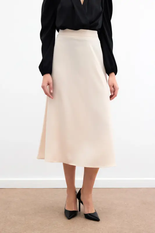 Midi Boy Saten Etek - Bej-BEJ - 5