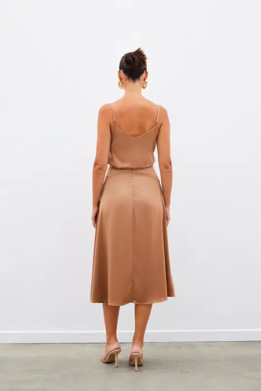 Midi Boy Saten Etek - Camel-CAMEL - 6