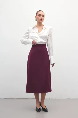 Midi Boy Saten Etek - Mürdüm-Mürdüm - 3