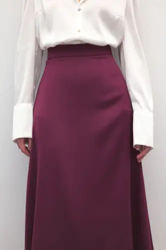 Midi Boy Saten Etek - Mürdüm-Mürdüm - 6