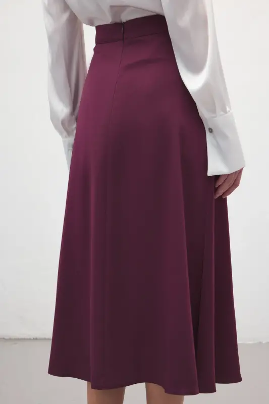 Midi Boy Saten Etek - Mürdüm-Mürdüm - 7