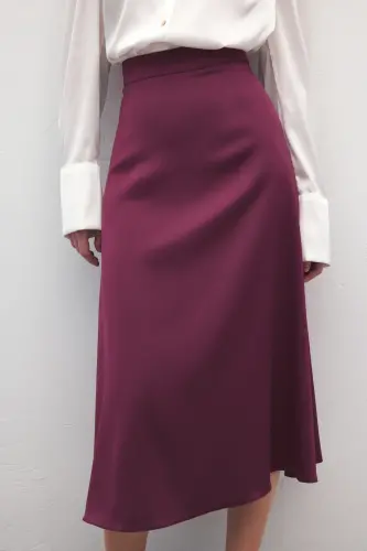 Midi Boy Saten Etek - Mürdüm-Mürdüm - 4