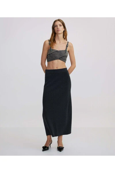 Triko midi etek - İPEKYOL