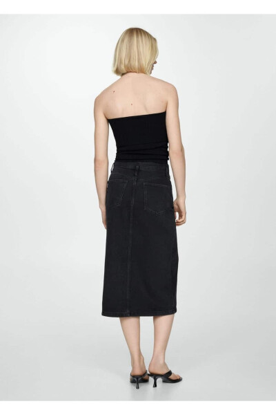 Midi Denim Skirt - 4