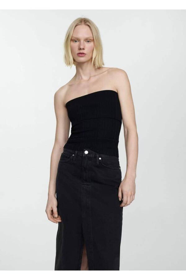 Midi Denim Skirt - 5