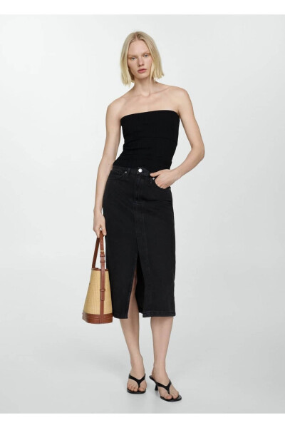 Midi Denim Skirt - MANGO WOMAN (1)