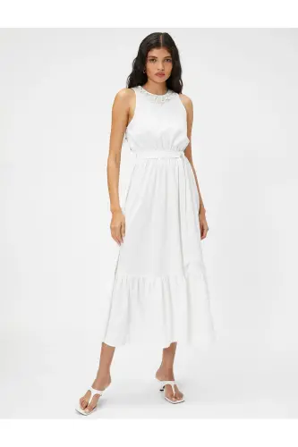Midi Dress Detailed Collar Sleeveless - 3