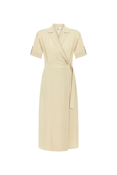 Midi dress with a crossover neckline - 3