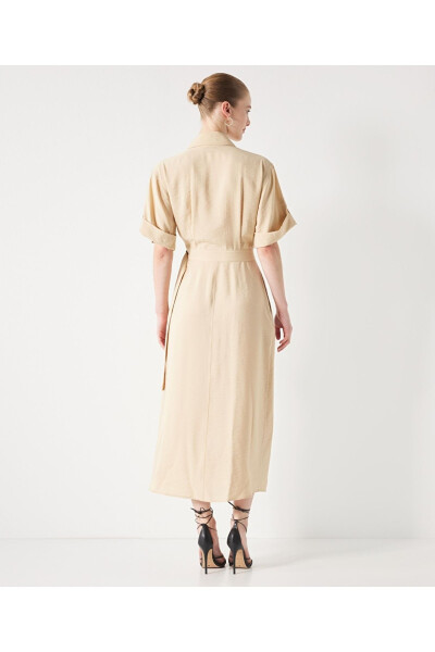 Midi dress with a crossover neckline - 6