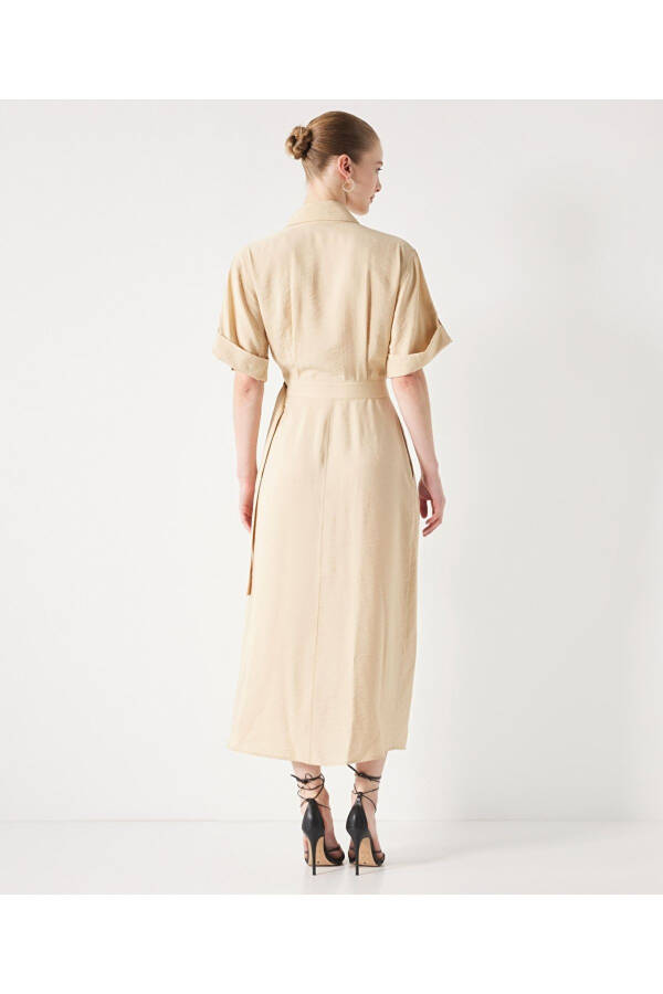 Midi dress with a crossover neckline - 6