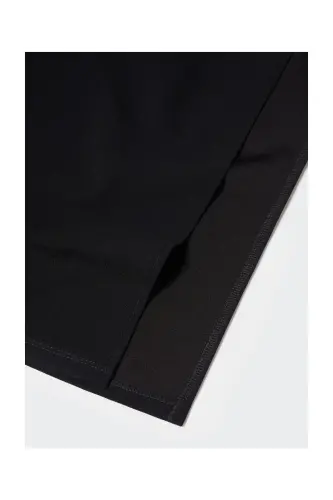 Midi-dress with slit - Black - 10