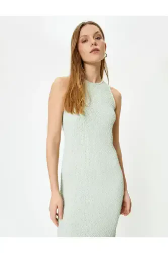 Midi Halter Neck Dress Textured - KOTON (1)