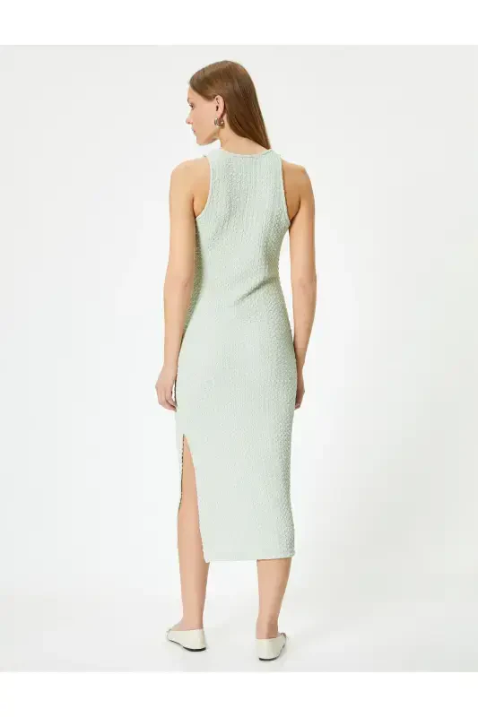 Midi Halter Yoqali Ko'ylak To'qimali - 4