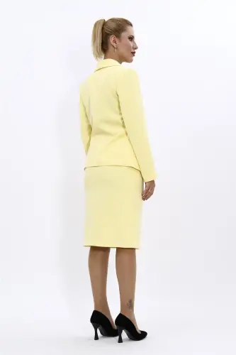 Midi Jacket & Pencil Skirt Set-Yellow-Yellow - ÖNDER ÖZSOY (1)
